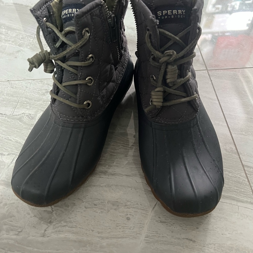 Sperry Charcoal Quilted Duck Boots